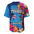 Tuvalu Independence Day Baseball Jersey 1st October 46th Anniversary Polynesian Jungle Flower