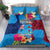 Tuvalu Independence Day Bedding Set 1st October 46th Anniversary Polynesian Jungle Flower