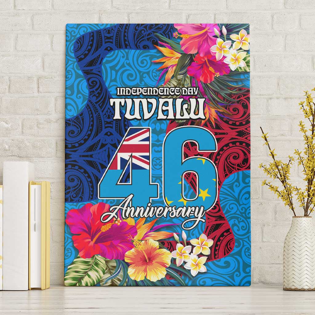 Tuvalu Independence Day Canvas Wall Art 1st October 46th Anniversary Polynesian Jungle Flower