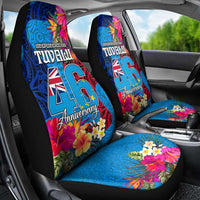 Tuvalu Independence Day Car Seat Cover 1st October 46th Anniversary Polynesian Jungle Flower LT03 - Polynesian Pride