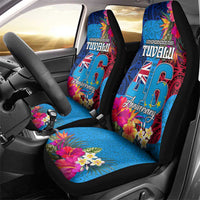 Tuvalu Independence Day Car Seat Cover 1st October 46th Anniversary Polynesian Jungle Flower LT03 - Polynesian Pride