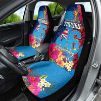 Tuvalu Independence Day Car Seat Cover 1st October 46th Anniversary Polynesian Jungle Flower LT03 - Polynesian Pride