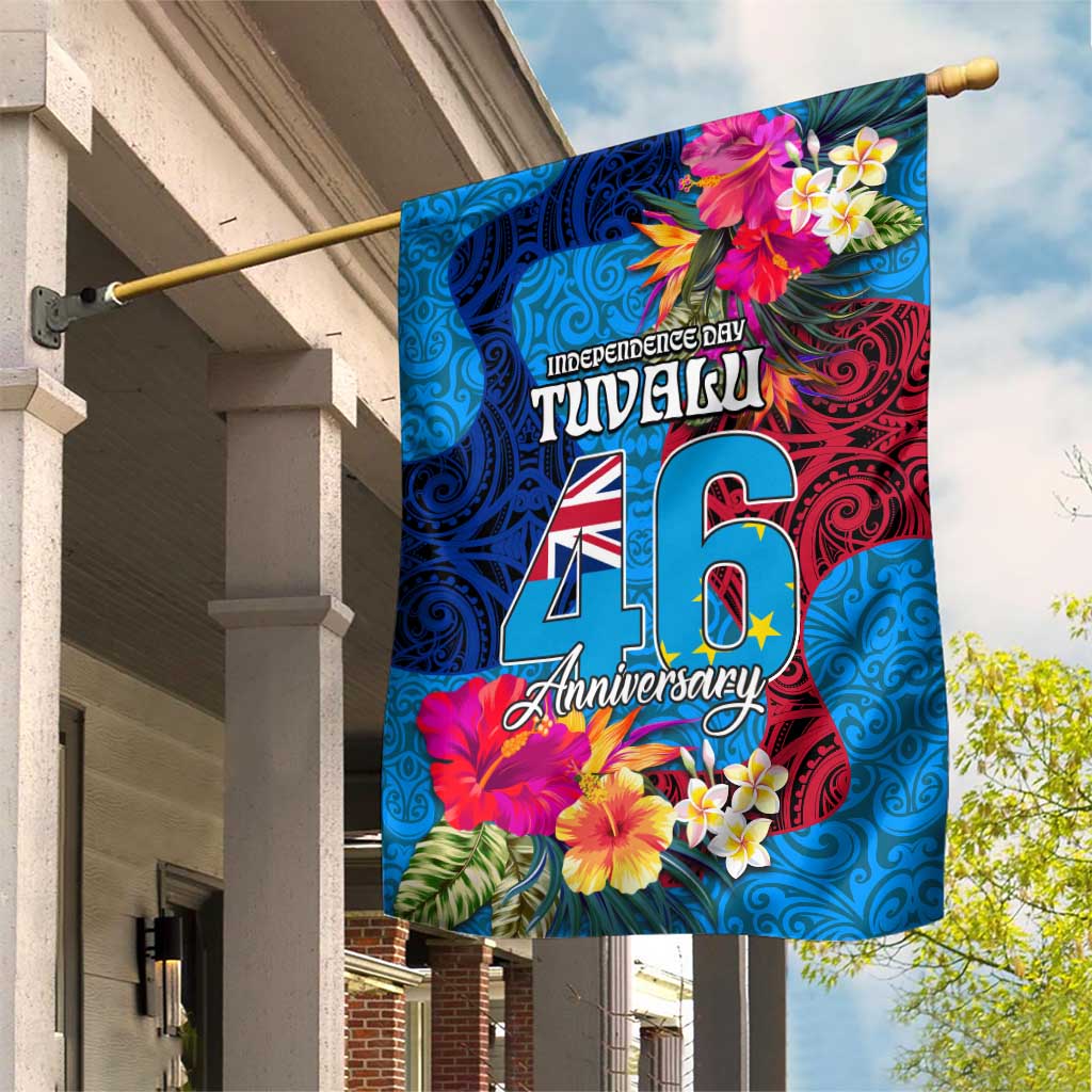 Tuvalu Independence Day Garden Flag 1st October 46th Anniversary Polynesian Jungle Flower