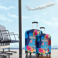 Tuvalu Independence Day Luggage Cover 1st October 46th Anniversary Polynesian Jungle Flower