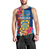 Tuvalu Independence Day Men Tank Top 1st October 46th Anniversary Polynesian Jungle Flower