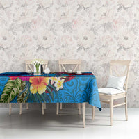 Tuvalu Independence Day Tablecloth 1st October 46th Anniversary Polynesian Jungle Flower