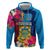 Tuvalu Independence Day Zip Hoodie 1st October 46th Anniversary Polynesian Jungle Flower