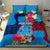 Personalised Tuvalu Independence Day Bedding Set 1st October 46th Anniversary Polynesian Jungle Flower