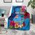 Personalised Tuvalu Independence Day Blanket 1st October 46th Anniversary Polynesian Jungle Flower