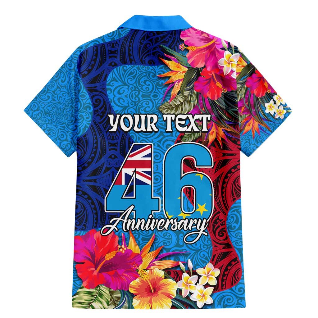 Personalised Tuvalu Independence Day Family Matching Mermaid Dress and Hawaiian Shirt 1st October 46th Anniversary Polynesian Jungle Flower LT03 - Polynesian Pride