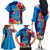 Personalised Tuvalu Independence Day Family Matching Off The Shoulder Long Sleeve Dress and Hawaiian Shirt 1st October 46th Anniversary Polynesian Jungle Flower