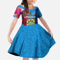 Personalised Tuvalu Independence Day Family Matching Puletasi and Hawaiian Shirt 1st October 46th Anniversary Polynesian Jungle Flower