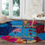 Personalised Tuvalu Independence Day Round Carpet 1st October 46th Anniversary Polynesian Jungle Flower