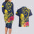 Niue Independence Day Couples Matching Long Sleeve Bodycon Dress and Hawaiian Shirt Hiapo Pattern Hibiscus Plumeria and Uga