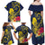 Niue Independence Day Family Matching Off Shoulder Maxi Dress and Hawaiian Shirt Hiapo Pattern Hibiscus Plumeria and Uga