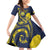 Niue Independence Day Family Matching Off Shoulder Short Dress and Hawaiian Shirt Hiapo Pattern Hibiscus Plumeria and Uga