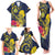 Niue Independence Day Family Matching Tank Maxi Dress and Hawaiian Shirt Hiapo Pattern Hibiscus Plumeria and Uga