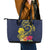 Niue Independence Day Leather Tote Bag Hiapo Pattern Hibiscus Plumeria and Uga