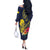 Niue Independence Day Off The Shoulder Long Sleeve Dress Hiapo Pattern Hibiscus Plumeria and Uga