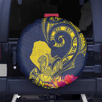 Niue Independence Day Spare Tire Cover Hiapo Pattern Hibiscus Plumeria and Uga