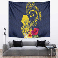 Niue Independence Day Tapestry Hiapo Pattern Hibiscus Plumeria and Uga
