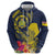 Niue Independence Day Zip Hoodie Hiapo Pattern Hibiscus Plumeria and Uga