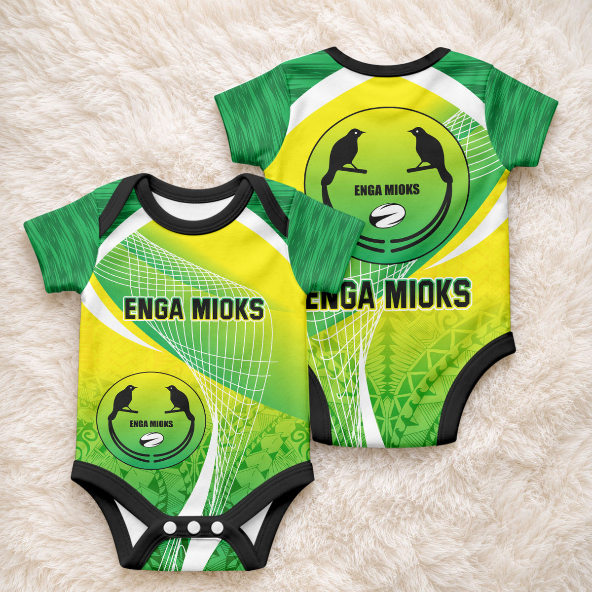 Enga Mioks Rugby Baby Onesie Papua New Guinea Polynesian Tattoo LT03 - Polynesian Pride