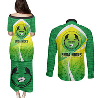 Enga Mioks Rugby Couples Matching Puletasi Dress and Long Sleeve Button Shirts Papua New Guinea Polynesian Tattoo LT03 - Polynesian Pride