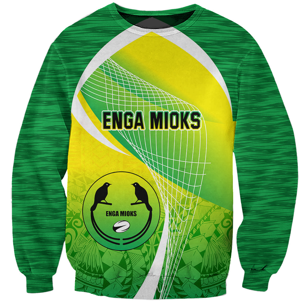 Enga Mioks Rugby Sweatshirt Papua New Guinea Polynesian Tattoo LT03 Unisex Green - Polynesian Pride