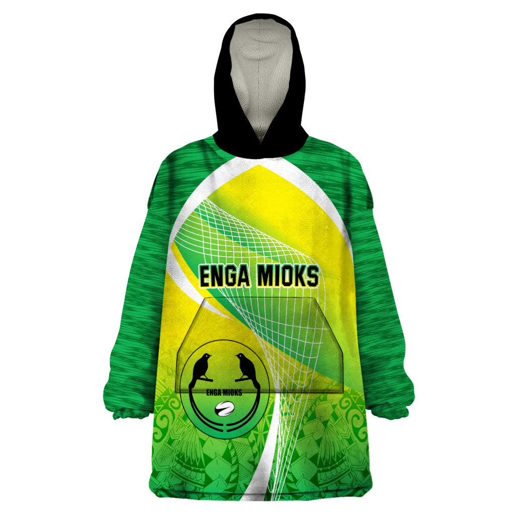 Enga Mioks Rugby Wearable Blanket Hoodie Papua New Guinea Polynesian Tattoo LT03 One Size Green - Polynesian Pride