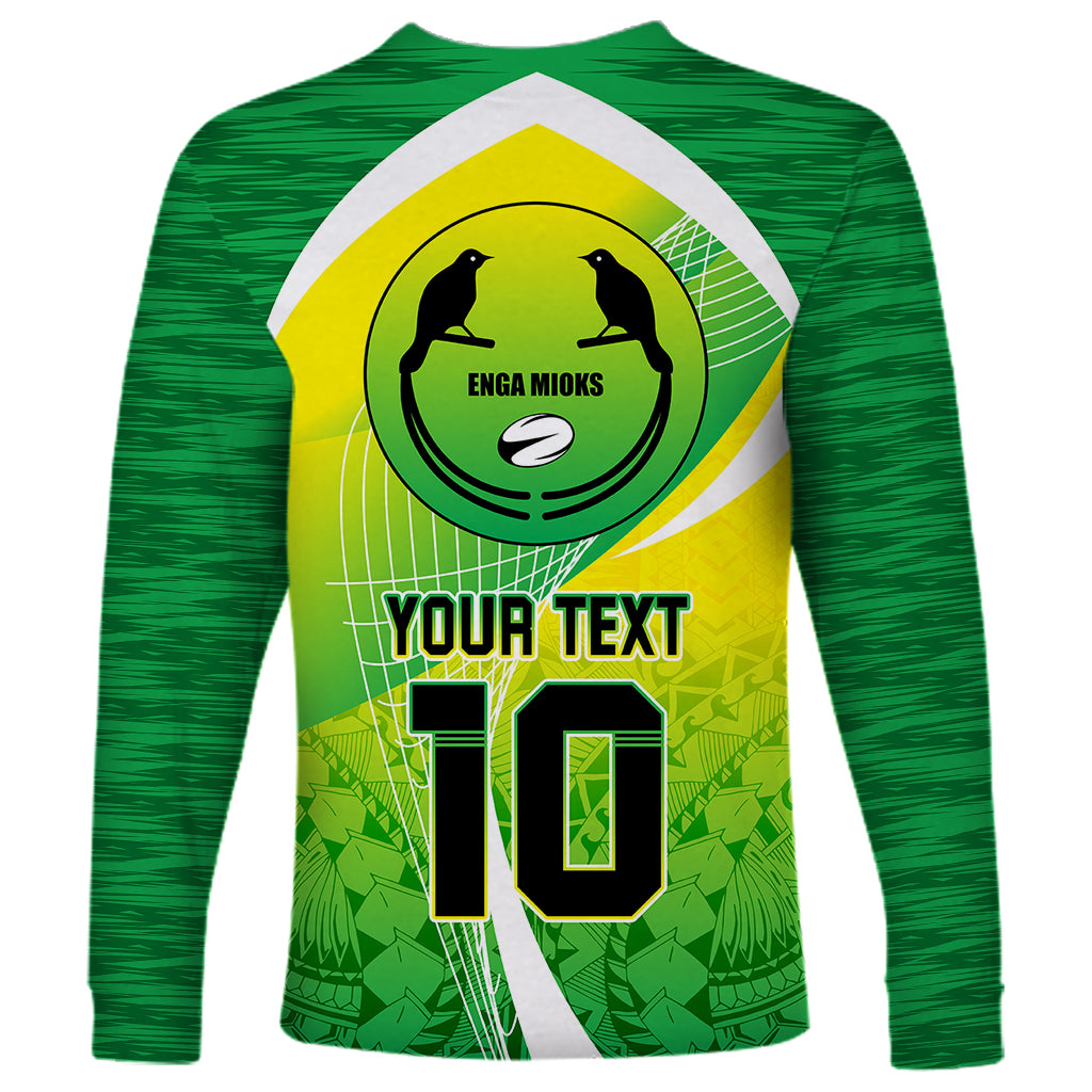 Custom Enga Mioks Rugby Long Sleeve Shirt Papua New Guinea Polynesian Tattoo LT03 - Polynesian Pride