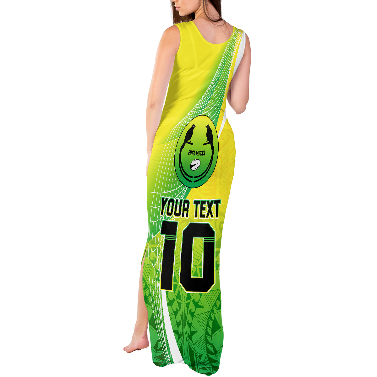 Custom Enga Mioks Rugby Tank Maxi Dress Papua New Guinea Polynesian Tattoo LT03 - Polynesian Pride
