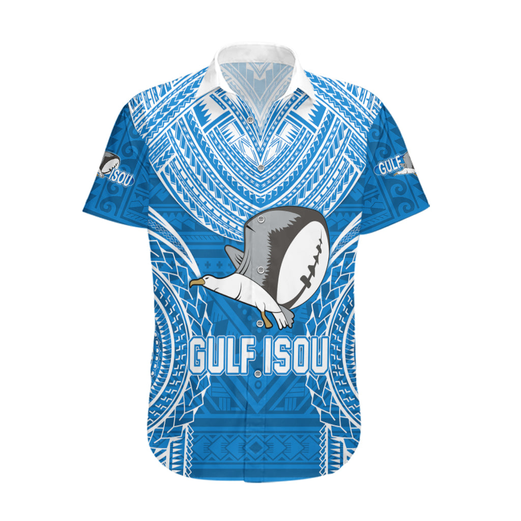 Gulf Isou Rugby Hawaiian Shirt Papua New Guinea Polynesian Tattoo LT03 Blue - Polynesian Pride