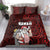 Hawaii Aloha Santa Claus Funny Polynesian Tattoo Bedding Set Red Color