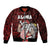 Hawaii Aloha Santa Claus Funny Polynesian Tattoo Bomber Jacket Red Color