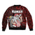 Hawaii Aloha Santa Claus Funny Polynesian Tattoo Bomber Jacket Red Color