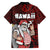 Hawaii Aloha Santa Claus Funny Polynesian Tattoo Family Matching Puletasi and Hawaiian Shirt Red Color