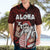 Hawaii Aloha Santa Claus Funny Polynesian Tattoo Hawaiian Shirt Red Color