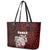 Hawaii Aloha Santa Claus Funny Polynesian Tattoo Leather Tote Bag Red Color