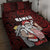 Hawaii Aloha Santa Claus Funny Polynesian Tattoo Quilt Bed Set Red Color