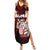 Hawaii Aloha Santa Claus Funny Polynesian Tattoo Summer Maxi Dress Red Color