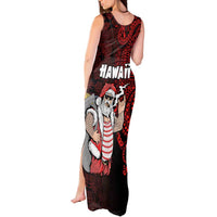 Hawaii Aloha Santa Claus Funny Polynesian Tattoo Tank Maxi Dress Red Color