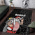 Hawaii Aloha Santa Claus Funny Polynesian Tattoo Area Rug Black Color