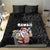 Hawaii Aloha Santa Claus Funny Polynesian Tattoo Bedding Set Black Color