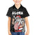 Hawaii Aloha Santa Claus Funny Polynesian Tattoo Family Matching Tank Maxi Dress and Hawaiian Shirt Black Color