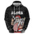 Hawaii Aloha Santa Claus Funny Polynesian Tattoo Hoodie Black Color