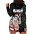 Hawaii Aloha Santa Claus Funny Polynesian Tattoo Hoodie Dress Black Color