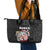 Hawaii Aloha Santa Claus Funny Polynesian Tattoo Leather Tote Bag Black Color