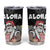 Hawaii Aloha Santa Claus Funny Polynesian Tattoo Tumbler Cup Black Color