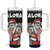 Hawaii Aloha Santa Claus Funny Polynesian Tattoo Tumbler With Handle Black Color